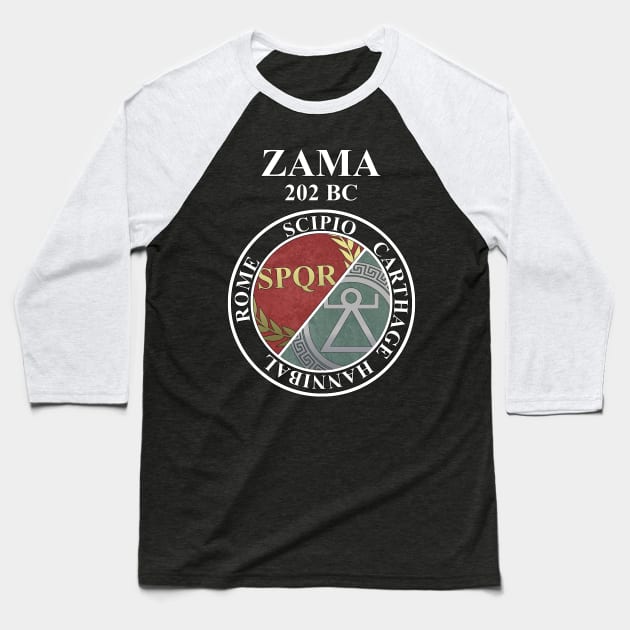 Battle of Zama Rome vs Carthage Punic Wars Baseball T-Shirt by AgemaApparel